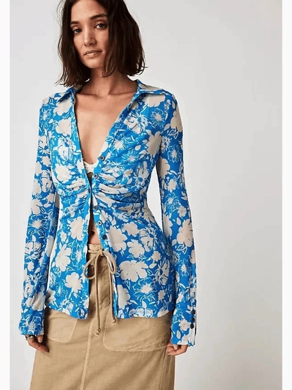 Free People Lucky Shirtee in Blue